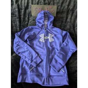 EUC Under Armour Purple Heat Gear Long Sleeve Zip Up S